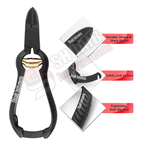 เครื่องตัดเล็บแบบสปริงสำหรับตัดเล็บเท้าสีดำและสีทอง5.5 "ingrowing toenails ตัดเล็บมือเล็บเท้าตัดผิวที่ตายแล้ว - Product Image 2