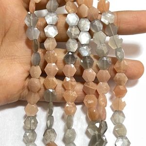 Multi Moonstone Faceted Hexagon Shape Beads 8MM Natural Gemstone Fancy Beads ASP GEMS Brand Stand Drill Holes 6 Inch Beading - Product Image 4