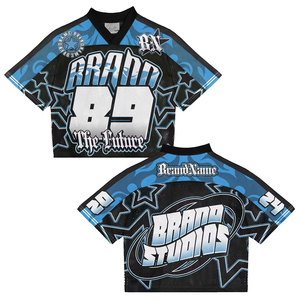 เสื้อเชิ้ตตาข่ายผ้าคอตตอนถักแบบไร้ตะเข็บทรงบ็อกซี่ ไหล่ตก พิมพ์ลาย แห้งเร็ว สำหรับผู้ชาย ผลิตตามสั่ง น้ำหนักมาก ขนาดใหญ่พิเศษ - Product Image 5