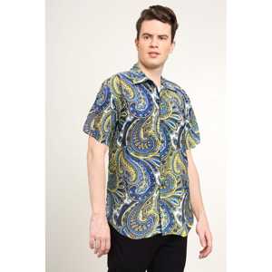 Camisa Regular de Poliéster con Estampado Abstracto para Hombre YASH GALLERY, 29 Pulgadas, Opciones Multicolor, Tallas S M L XL XXL - Product Image 4