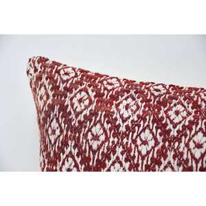 หมอนอิงพิมพ์ลายดอกไม้ปักลายวินเทจสีแดง16X36นิ้วสำหรับใช้งานบนพื้น - Product Image 2