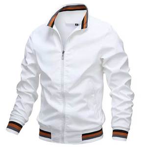 High Quality Custom <b>Men's</b> High Street <b>Bomber</b> <b>Jacket</b> Eco-Friendly Breathable Quick Dry Stand Collar Canvas Fabric Winter Best - Product Image 1