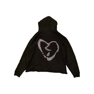 High Quality 100% Organic Cotton Heavyweight Winter Fleece Pullover <b>Hoodie</b> 3D Rhinestone Print Streetwear Thermal Pocket <b>Plain</b> - Product Image 1