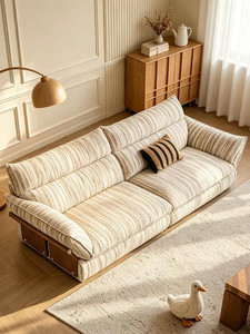 Modern Luxury Stripes Chenille Reclining Sectional <b>Sofa</b> with Soft Back and Padded Arms for <b>Living</b> <b>Room</b> - Product Image 1