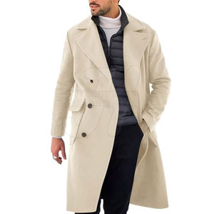 Comfortable Men Long <b>Coat</b> For Autumn And Winter Men Long Classic Fit <b>Coat</b> With Simple Button Front - Product Image 1