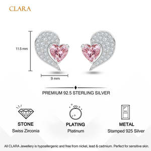 Boucles d'oreilles clous en forme de cœur et de goutte d'eau pour femme, en argent sterling 925, diamant taille princesse, or 14 carats, saphir - Product Image 5
