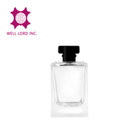 Mejor Precio, Botella de Perfume de Vidrio Transparente Rectangular Vacía de 100 ml, Personalizada de Lujo, ODM/OEM Disponible, Serigrafía