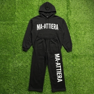 <b>Womens</b> Black Fleece Hoodie Tracksuit Set Pullover Sweatshirt Wide Leg Pants <b>White</b> Back Graphic Casual Streetwear Loungewear - Product Image 6