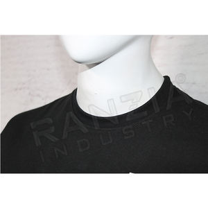 Camiseta de algodón negro con logotipo personalizado Ranzia Industry Gym Wear Unisex OEM Tee para Fitness y uso informal - Product Image 5