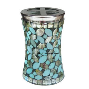 Meilleur choix d'accessoires de salle de bain en acier inoxydable produits biologiques de luxe porte-brosse rond nacre Accents pour la maison - Product Image 2