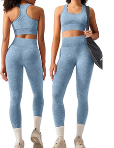 ชุดออกกำลังกายโยคะไร้ตะเข็บสำหรับผู้หญิงชุด2ชิ้น - Product Image 1