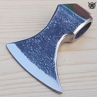 Cabeza de Hacha Vikinga de Acero con Alto Contenido de Carbono, Estilo Gotland, Industrial, Personalizable, para Acampar al Aire Libre, con Logotipo Personalizado, Filo de Corte de 16 cm, TV