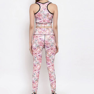 ชุดออกกำลังกายผู้หญิง2ชิ้นขนาดพิเศษระบายอากาศน้ำหนักเบาป้องกันแบคทีเรียชุดออกกำลังกายไร้รอยต่อลายเซ็กซี่ผ้าสแปนเด็กซ์/ โพลีเอสเตอร์ - Product Image 4