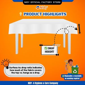 Nidy แผ่นผ้านอนวูฟเวนทรงสี่เหลี่ยมแบบใช้แล้วทิ้งกันน้ำใช้งานง่ายสำหรับการชุมนุมในครอบครัวเพื่อความงามประจำวันดูแลส่วนบุคคล - Product Image 3