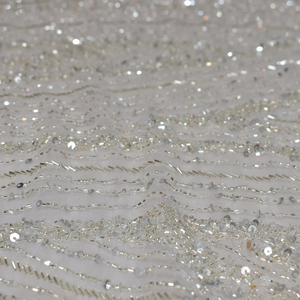 Latest Collection <b>Beaded</b> Embroidered Net <b>Fabric</b> for Women Luxury <b>Beaded</b> Wedding Gown and Partywear Tricot Breathable for Girls - Product Image 3