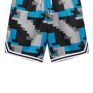 Custom Camo Digital Print Basketball <b>Shorts</b> Blue and <b>Black</b> Mesh Polyester Sportswear with Drawstring Waist for <b>Men</b> - Product Image 6