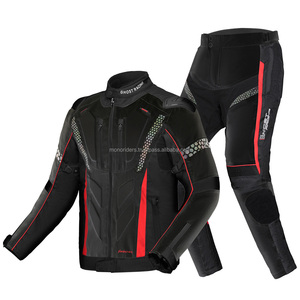 Combinaison de moto tout-terrain respirante et coupe-vent en cuir personnalisée pour hommes - Product Image 2