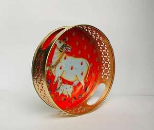 Pichwai ถาดเสิร์ฟทรงกลมเคลือบเซรามิกเคลือบเคลือบผิวด้วยเลเซอร์อุปกรณ์ตกแต่งดอกไม้งานแต่งงาน - Product Image 2