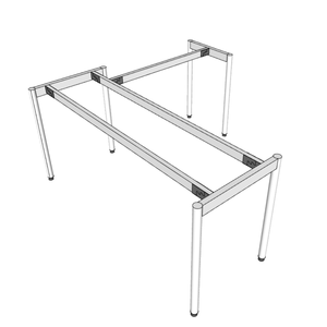 Patas de Mesa Metálicas en Forma de L de Estilo Industrial Moderno, 160x140cm, Sistema OMA II HCOM214 para Taller, Apartamento, Hotel, Comedor - Product Image 2
