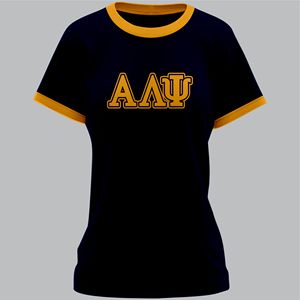 เสื้อยืดแขนสั้นขนาดใหญ่พิเศษสำหรับผู้หญิงเสื้อยืดปักลายสไตล์สตรีทแวร์อัลฟาแลมบ์ดา PSI - Product Image 4