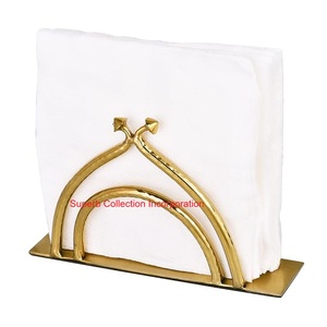 El mejor servilletero de Metal en tono dorado y plateado de Granada para decoración de mesa de comedor, accesorio de cocina con diseño de hoja botánica de lujo - Product Image 3