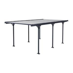 Abri de voiture en aluminium <span class=keywords><strong>avec</strong></span> revêtement en poudre à <span class=keywords><strong>toit</strong></span> <span class=keywords><strong>plat</strong></span> 10x16 <span class=keywords><strong>avec</strong></span> certificats CE Reach BSCI QMI Sedex ISO - Product Image 2