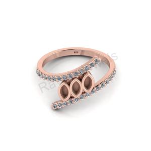 Meilleure qualité 4x2mm argent Semi-anneau de montage Style classique anniversaire cadeau de mariage pour les filles plaqué rhodium pour les fêtes - Product Image 4