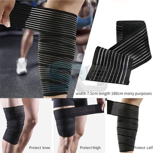 Rodilleras de compresión personalizadas al por mayor, accesorios de gimnasio para entrenamiento físico, envolturas elásticas resistentes de neopreno - Product Image 5