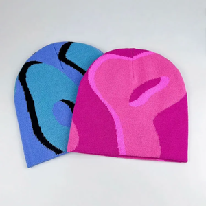 Venta al por mayor Jacquard Logo Plain Streetwear Black Slouch Knit Hats Sport Custom Labels Beanie Hat para mujer Beanie - Product Image 5