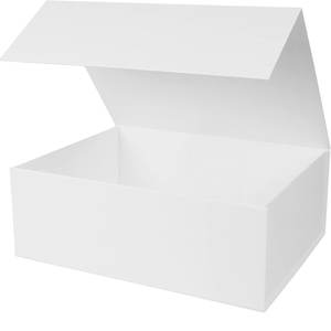 Caja de regalo plegable blanca con tapas de cierre magnético 13,8x9x4,3 pulgadas, regalo rectangular de propuesta de padrino de dama de honor grande - Product Image 1