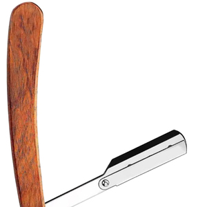 Rasoir droit avec manche et lame en acier inoxydable, lame unique pour barbier, rasage du corps, du maillot et du visage - Product Image 2
