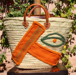 Cesta de mercado, bolsa marroquí, bolsa de paja marroquí, cesta marroquí, bolsa de cesta francesa, bolsa de mercado de agricultores, cesta de la compra - Product Image 4