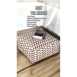 MOLY Ensemble de sièges de jardin et de maison 3 pièces avec dossier en coton et coussins de siège Pouf repose-pieds 3 pièces et coussin de dossier - Product Image 1