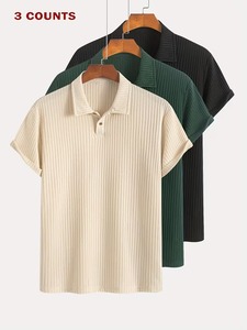 เสื้อผ้าผู้ชายแบบสั่งทำพิเศษ ผ้าวาฟเฟิลถักน้ำหนัก 220 กรัม พรีเมียม ไร้ตะเข็บ แบบเรียบง่าย สไตล์ลำลอง ODM สำหรับเสื้อเชิ้ต - Product Image 1