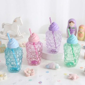 CASAMAX WL AD-0544B Vaso con coperchio e cannuccia in plastica. Design per fresatrici. Vaso per bambini. Vaso da festa. 450ml. Colore a caso - Product Image 5