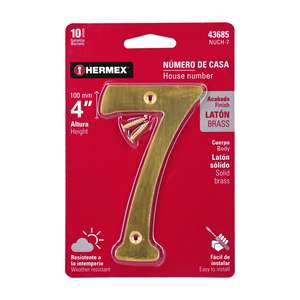 NUCH-7 Hermex 4 'ottone massiccio numero n. 7 targa del segno per ufficio appartamento esterno porta dell'hotel segno o applicazione della piastra della porta