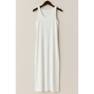 Vestido Largo Ajustado de Punto Acanalado para Mujer, Sin Mangas, Casual, Elegante, Corte Regular, Ecológico, Transpirable, Personalizable, Precio al por Mayor - Product Image 1