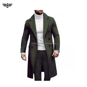 Abrigo de Lana Largo Cruzado para Hombre, Elegante, Premium, Personalizable, de Alta Calidad, Servicio OEM, Estilo Holgado, para Invierno - Product Image 6