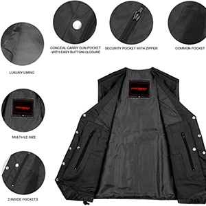 Chaleco de cuero para motocicleta, chaleco de cuero personalizado para motociclista, chaleco de cuero para motocicleta 2026 para hombre con MOQ bajo - Product Image 4