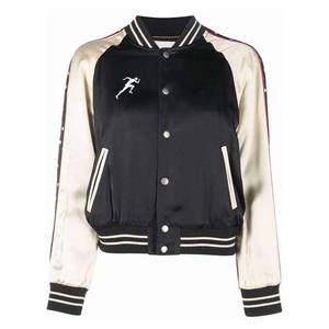 Logotipo bordado, diseño OEM, ropa de mujer, chaquetas, parche personalizado, nuevo estilo, chaquetas de béisbol, chaquetas universitarias de satén transpirables - Product Image 1