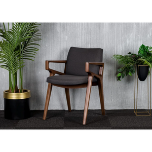 Chaise en bois moderne et élégante avec cadre durable au design tufté pour bureau à domicile et salon - Product Image 2