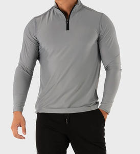 Sudadera Personalizada para Hombre con Cierre de Cremallera de un Cuarto, Ropa Deportiva Elástica con Diseño Deportivo Bordado - Product Image 4