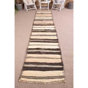 Tapis vintage 2,7 x 13,5 pieds, tapis turc, tapis persan brun - Product Image 1