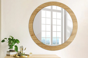 Textura de madera, bronce, espejo de pared único, regalo para mujeres con espejo de vidrio templado para decoración de pared única - Product Image 4