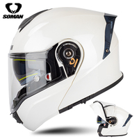 Casque de moto noir, blanc, mat, à rabat, professionnel, streetwear, modulaire, accessoires pour motocyclette