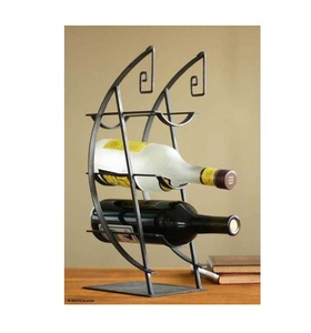 Wrought Iron Metal Wine <b>Rack</b> <b>Bottle</b> Holder Tabletop for Home Restaurant Decorative Party Bar Wine <b>Rack</b> <b>Bottle</b> <b>Storage</b> Organizer - Product Image 1