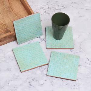Unique Pastel Green Coaster Decorative Wooden Resin Drink Mats for Dining Table Coffee Tea <b>Mug</b> and Home Accessories From India - Product Image 3