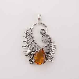 Citrine Gemstone Sterling Silver Pendant Handmade New Year Gift Fashionable Unique Design IGI Certified Jewelry <b>for</b> <b>Mother</b> <b>Wife</b> - Product Image 3