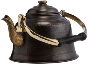 Nouvel arrivage de fabricant turc de théière martelée en laiton pièce maîtresse fantaisie indienne prix bon marché vente de théière en laiton fantaisie faite à la main - Product Image 2
