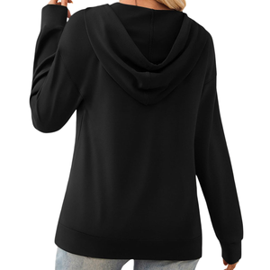 Impresión personalizada Casual Streetwear Drop Shoulder Figuras Transpirable Eco-friendly Hoodies Sudadera con capucha de punto para las mujeres - Product Image 2